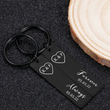 Personalized Couple Initials & Date Keychain Set, Valentines Gift for Partner