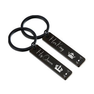 Personalized Couples Keychain Set, Matching Couples Gift