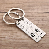 Personalized Couples Keychain Set, Matching Couples Gift