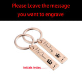 Personalized Couples Keychain Set, Matching Couples Gift