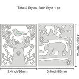 2pcs Deer and Bear Frame Metal Cutting Dies Template with Trees and Snowflake