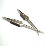 2pcs Diamond Tweezers Curved Gem Beads Pick Up Tool Jewelry Welding Tweezers