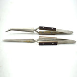2pcs Diamond Tweezers Curved Gem Beads Pick Up Tool Jewelry Welding Tweezers