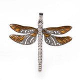 2pcs Dragonfly Rhinestone Enamel Pendants Crystal Rainbow Charms Necklace