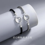 925 Sterling Silver Couple Bracelets Set - Student A Couple Gift