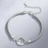 925 Sterling Silver Couple Bracelets Set - Student A Couple Gift