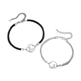925 Sterling Silver Couple Bracelets Set - Student A Couple Gift