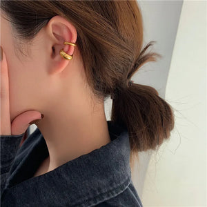 2pcs Stainless Steel Ear Cuff Wrap Earrings High End Jewelry