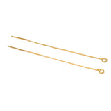 2pcs Gold Plated Ear Wire w/Open Jump Ring 50mm Threader Earrings