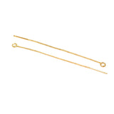 2pcs Gold Plated Ear Wire w/Open Jump Ring 50mm Threader Earrings