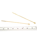 2pcs Gold Plated Ear Wire w/Open Jump Ring 50mm Threader Earrings
