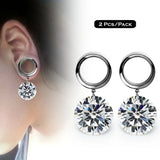 Crystal Ear Plugs Tunnels Ear Expansions Stainless Steel Earrings