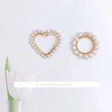 2pcs Pearl Eye Glass Diamond Retro Ear Studs