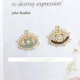 2pcs Pearl Eye Glass Diamond Retro Ear Studs