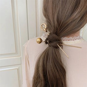 2pcs Women Metal Hairpins Clip Bridal Hair Jewelry Bun Maker