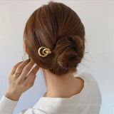 2pcs Women Metal Hairpins Clip Bridal Hair Jewelry Bun Maker