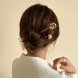 2pcs Women Metal Hairpins Clip Bridal Hair Jewelry Bun Maker