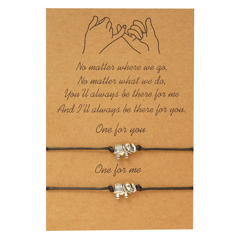 Elephant Butterfly Sun Moon Friendship Bracelet