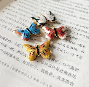 Enamel Butterfly Pendant Beads DIY Necklace Making Charms Copper Jewelry