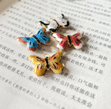Enamel Butterfly Pendant Beads DIY Necklace Making Charms Copper Jewelry