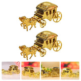 2pcs Golden Cart Shape Candy Boxes for Wedding