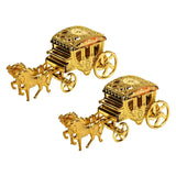 2pcs Golden Cart Shape Candy Boxes for Wedding