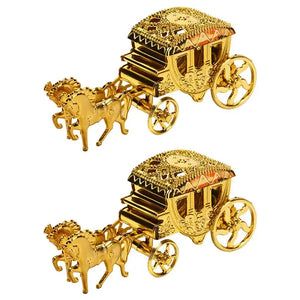 2pcs Golden Cart Shape Candy Boxes for Wedding