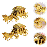 2pcs Golden Cart Shape Candy Boxes for Wedding