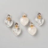 2pcs Amethyst Pink Quartz Perfume Bottle Pendant Necklace