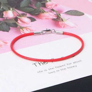 Kabbalah Braided Leather Bracelet with Lobster Clasp
