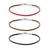 Kabbalah Braided Leather Bracelet with Lobster Clasp