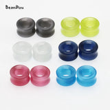 2pcs Organic Stone Ear Expanders Stretching Plug Earrings