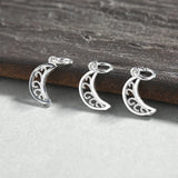 2pcs 925 Sterling Silver Hollow Moon Dangle Earrings DIY Jewelry