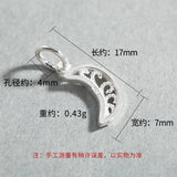 2pcs 925 Sterling Silver Hollow Moon Dangle Earrings DIY Jewelry