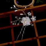 2pc Floral Hairpin Wedding Hair Accessories U-shaped Hair Clip Fo