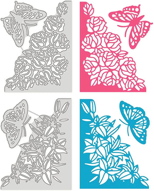 2pcs Flower Corner Metal Cutting Dies for DIY Scrapbook Cards Making