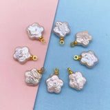 2pcs Freshwater Pearl Flower Pendant 11x15mm DIY Jewelry Women's Charm