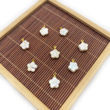2pcs Freshwater Pearl Flower Pendant 11x15mm DIY Jewelry Women's Charm