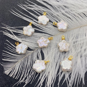 2pcs Freshwater Pearl Flower Pendant 11x15mm DIY Jewelry Women's Charm