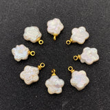 2pcs Freshwater Pearl Flower Pendant 11x15mm DIY Jewelry Women's Charm