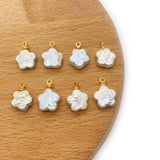 2pcs Freshwater Pearl Flower Pendant 11x15mm DIY Jewelry Women's Charm