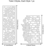 2pcs Flower Wall Cutting Dies Bird Cage Rose Morning Glory Embossing Stencils