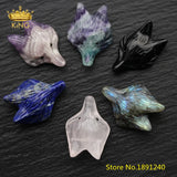 2pcs Fox Pendant Carved Fox-head Charms Fine Jewelry