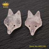 2pcs Fox Pendant Carved Fox-head Charms Fine Jewelry