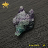 2pcs Fox Pendant Carved Fox-head Charms Fine Jewelry