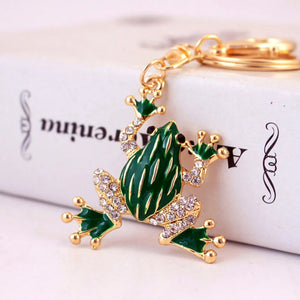 2pcs Frog Key Chain Rhinestone Key Ring Car Key Chain Backpack Charms