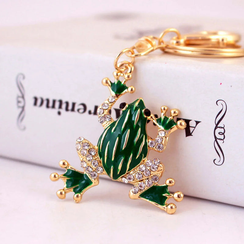 2pcs Frog Key Chain Rhinestone Key Ring Car Key Chain Backpack Charms
