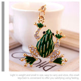 2pcs Frog Key Chain Rhinestone Key Ring Car Key Chain Backpack Charms