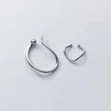 925 Sterling Silver Asymmetrical Ear Cuffs Non-pierced Minimalist Earrings