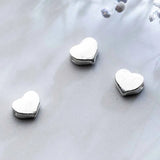 2pcs 925 Sterling Silver Heart Spacer Beads Necklace DIY Jewelry Findings